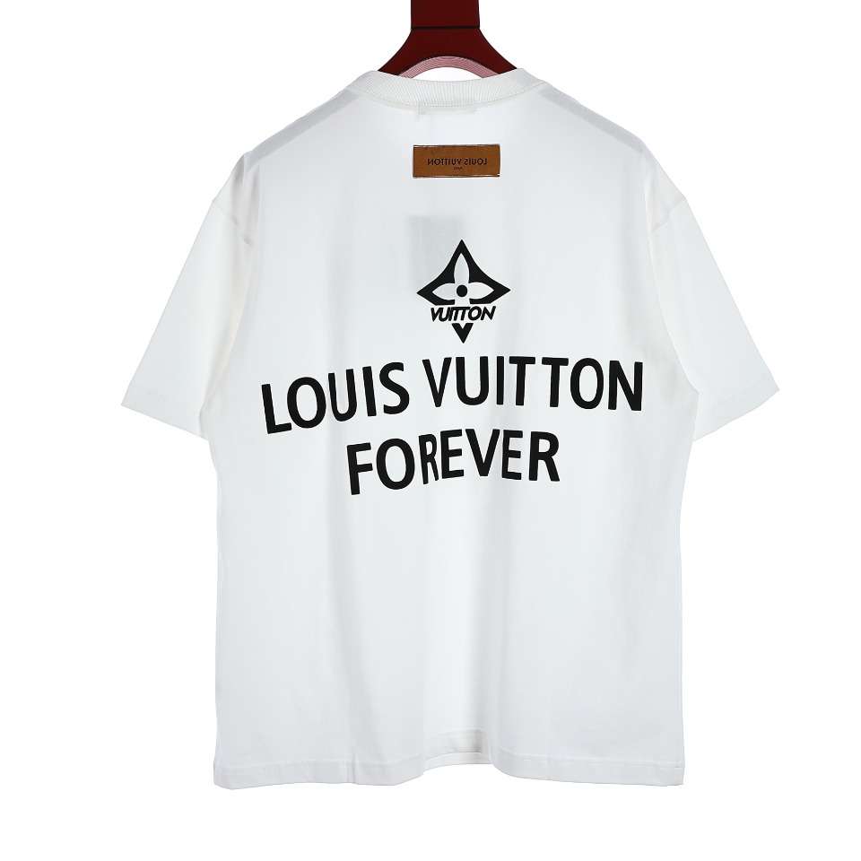 YESKICKS Louis Vuitton Foam Letter Print T-Shirt For Unisex Black And White - Image 13