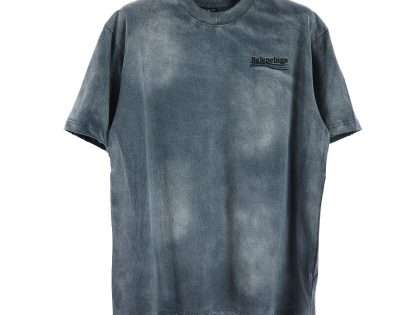 YESKICKS Balenciaga Embroidered Washed Short Sleeve T-Shirt for Unisex Pink Gray And Lake Green