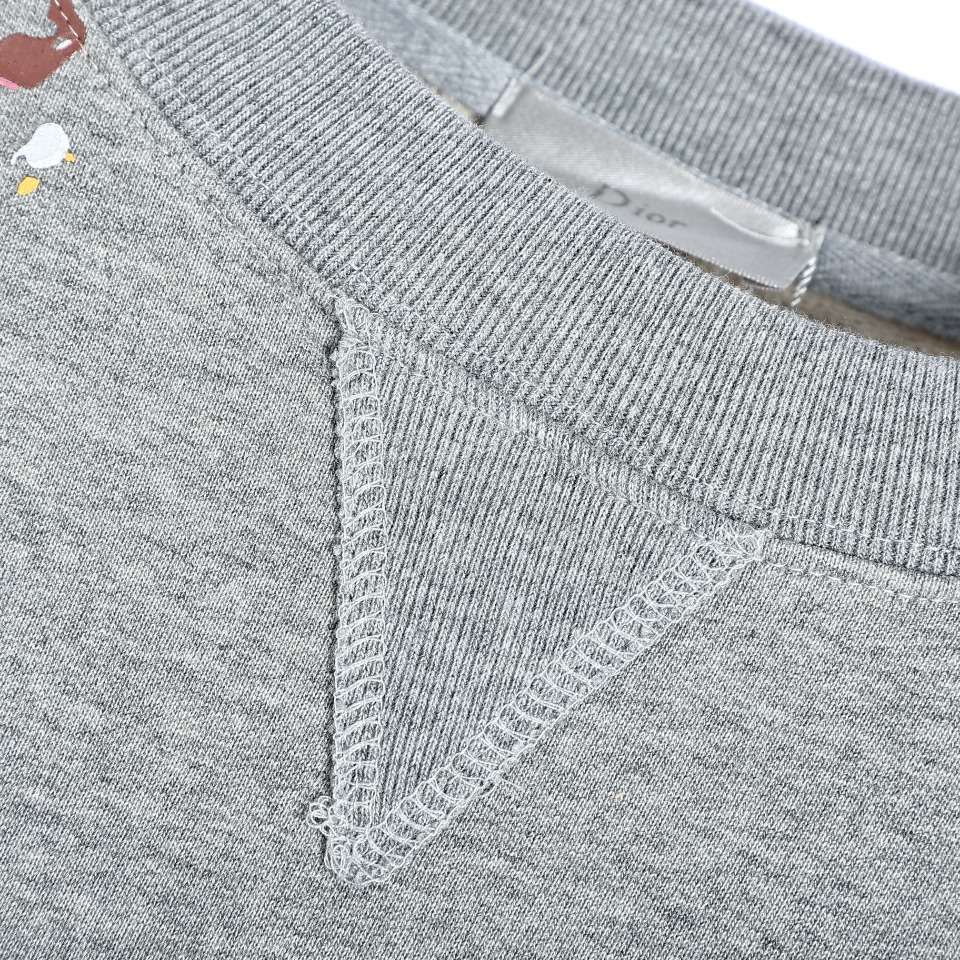 YESKICKS Dior Handmade Splattered Ink Sweatshirt For Unisex Gray And White - Image 14