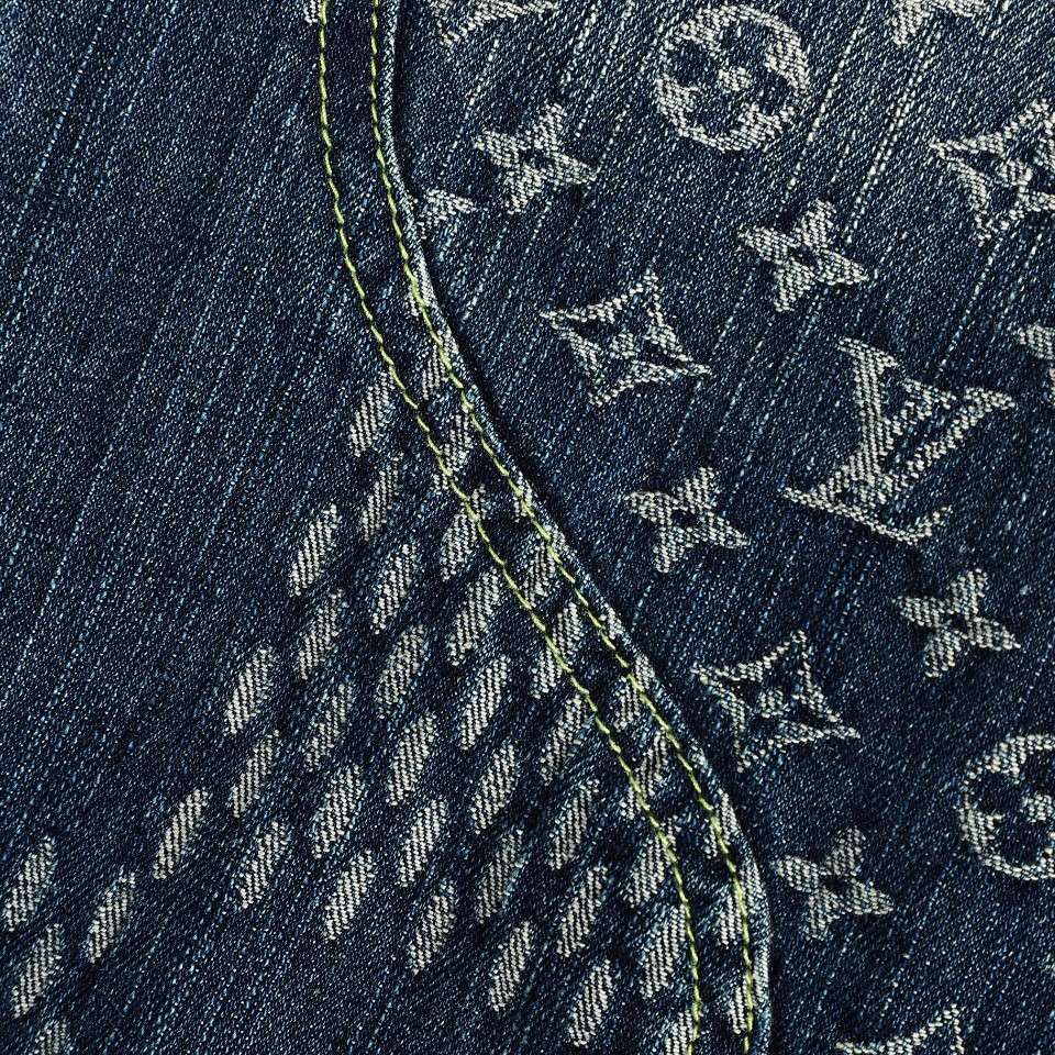 YESKICKS Louis Vuitton Street Style Monogram Logo Print Denim Jacket For Unisex - Image 5