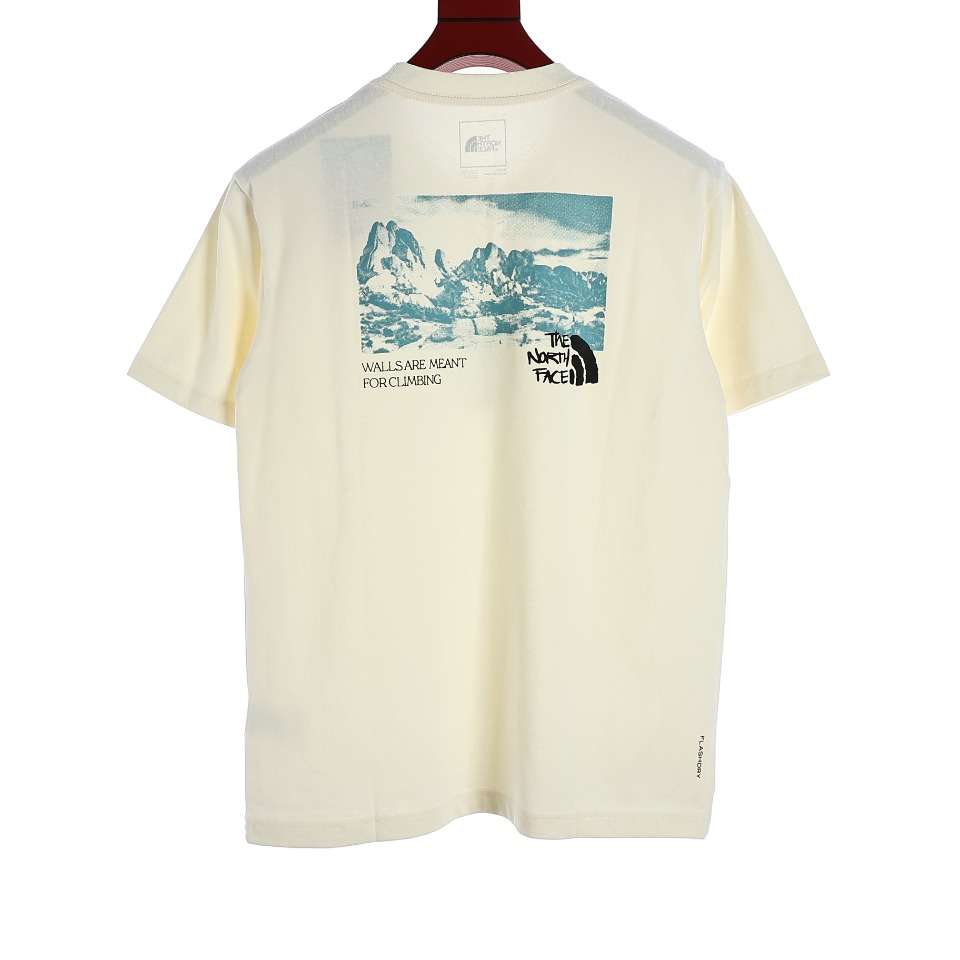 YESKICKS The North Face Climber's Collection Gunstock Short Sleeve Crew Neck T-Shirt For Unisex Blue And Apricot - Image 15