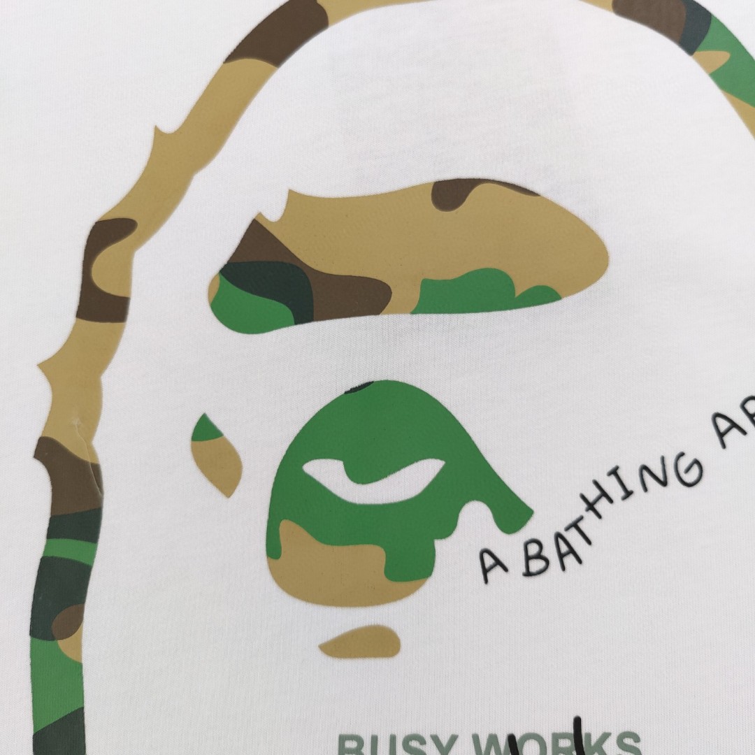 YESKICKS Bape Letter Camouflage Color Print T-Shirt for Unisex Black And White - Image 15