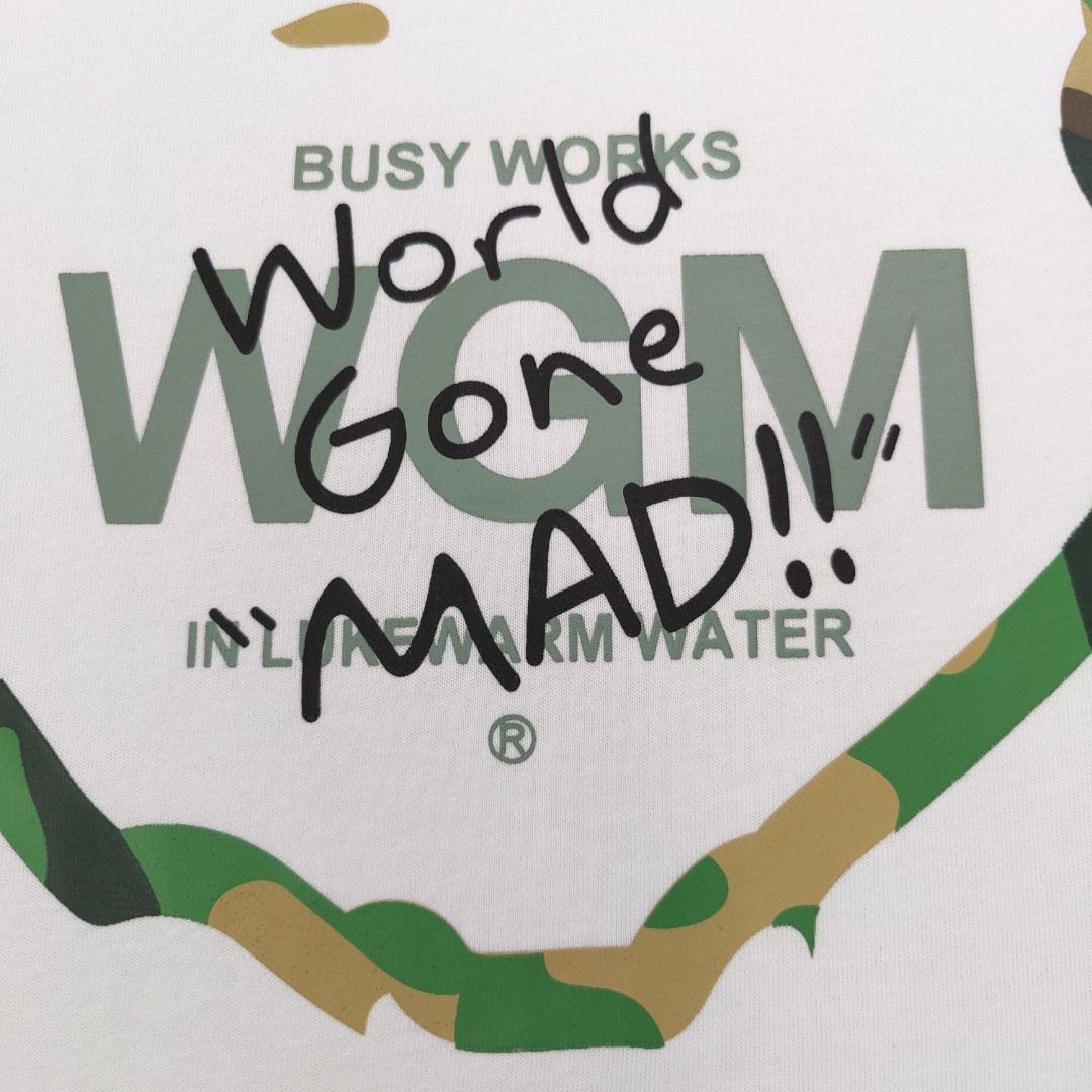 YESKICKS Bape Letter Camouflage Color Print T-Shirt for Unisex Black And White - Image 16