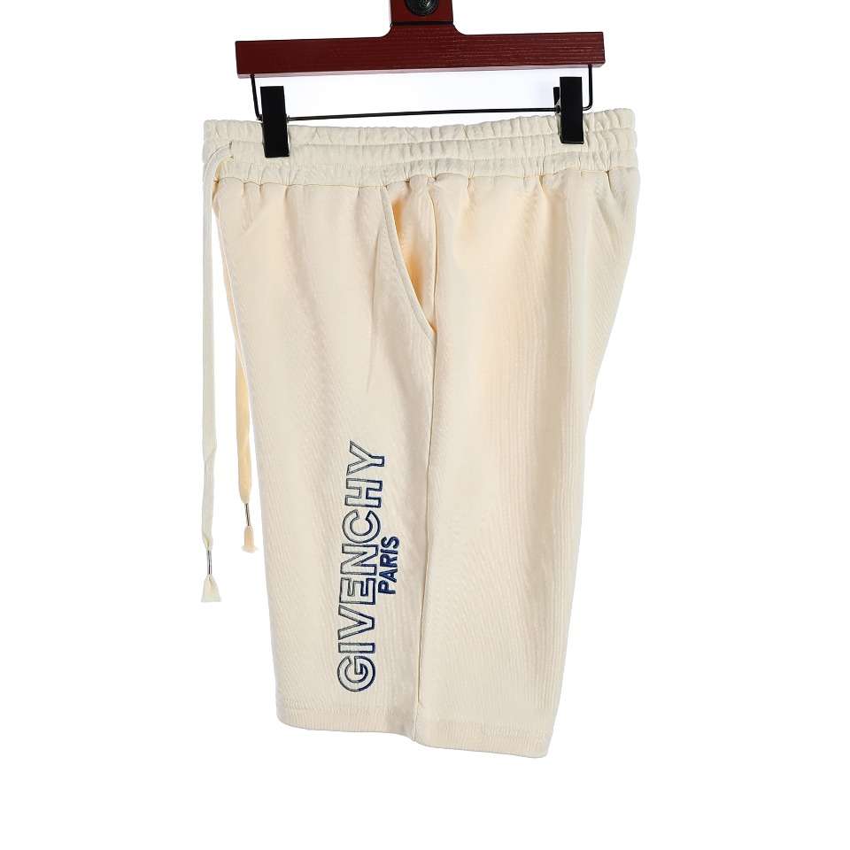 YESKICKS Givenchy Colorblocked Logo Embroidered Shorts Pants For Unisex Black And Apricot - Image 17