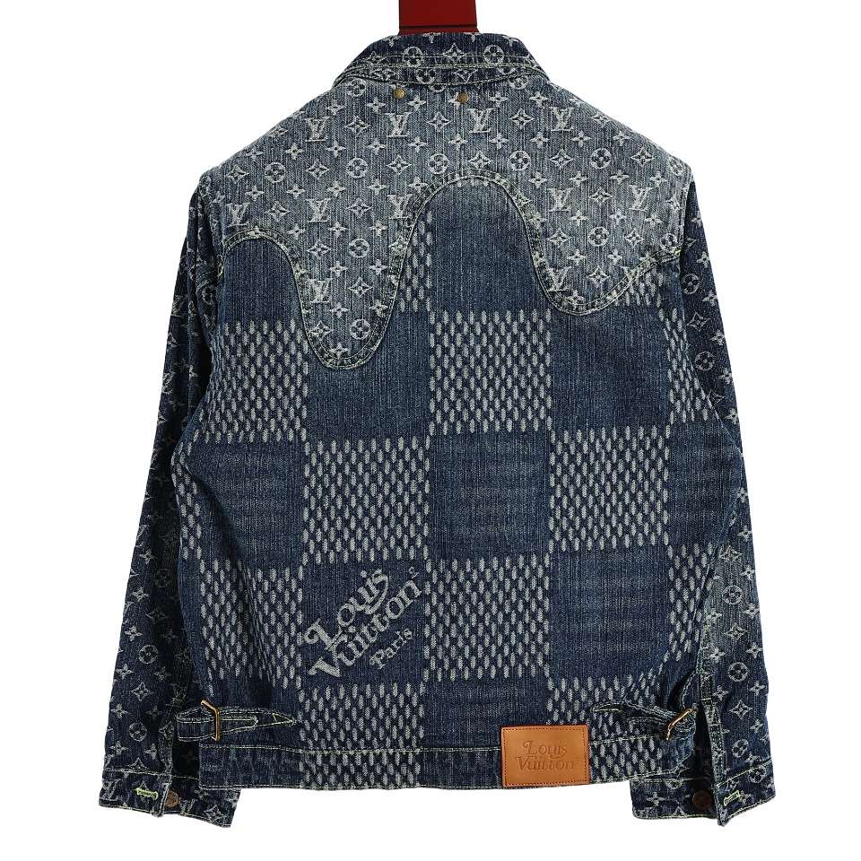 YESKICKS Louis Vuitton Street Style Monogram Logo Print Denim Jacket For Unisex - Image 8