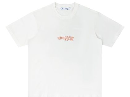 YESKICKS Offwhite Letter Print T-Shirt for Unisex Black And White