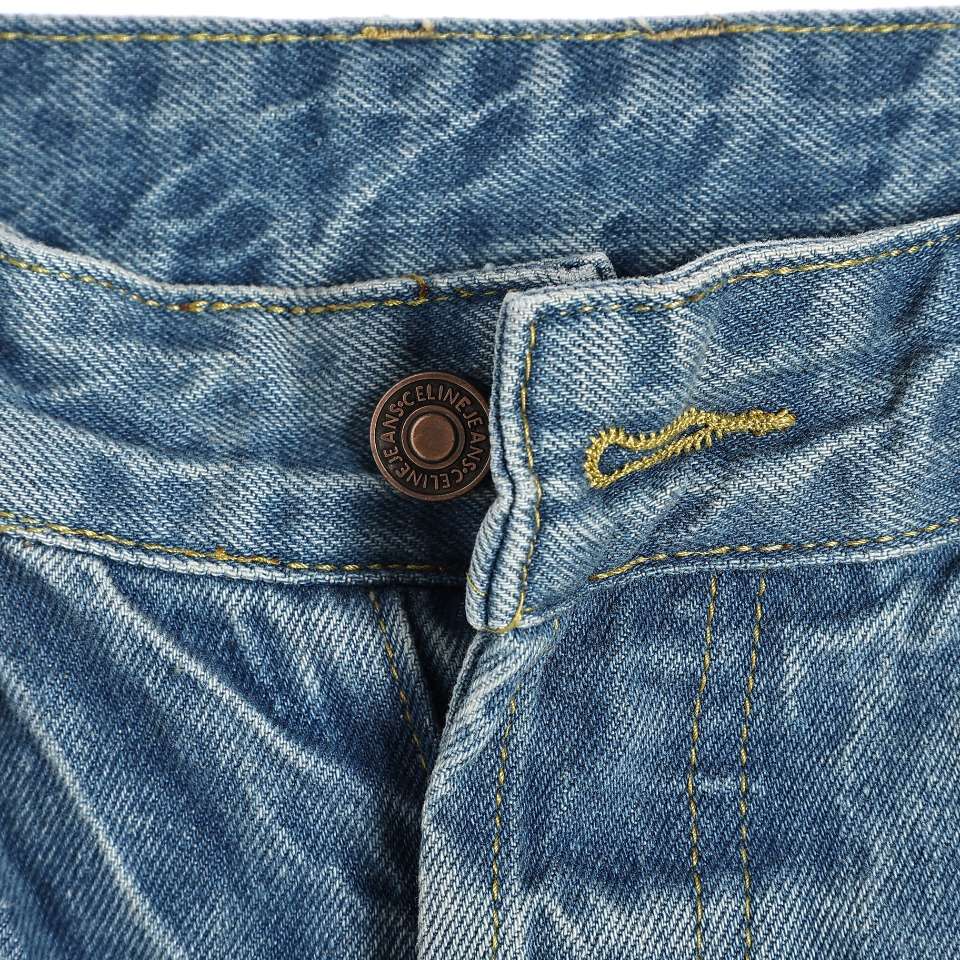 YESKICKS Celine Street Style Long Ripped Jeans for Unisex - Image 2