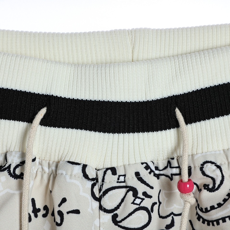 YESKICKS Travis Scott x Air Jordan Black And White Color Clash Casual Beach Pants for Unisex - Image 2