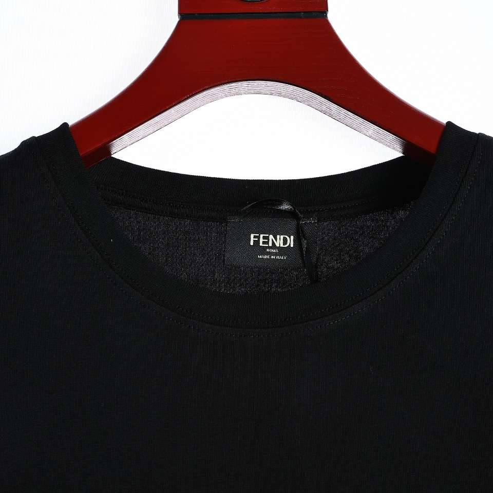 YESKICKS Fendi Dollar Patterns Print T-Shirt for Unisex Black And White - Image 2