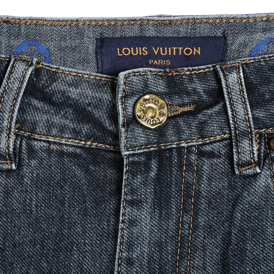 YESKICKS Louis Vuitton Street Style Printed Pockets Jeans For Unisex - Image 2