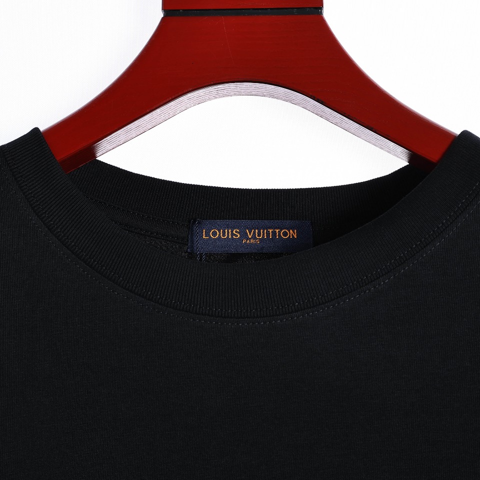 YESKICKS Louis Vuitton Graffiti Duck T-Shirt For Unisex Black And White - Image 2