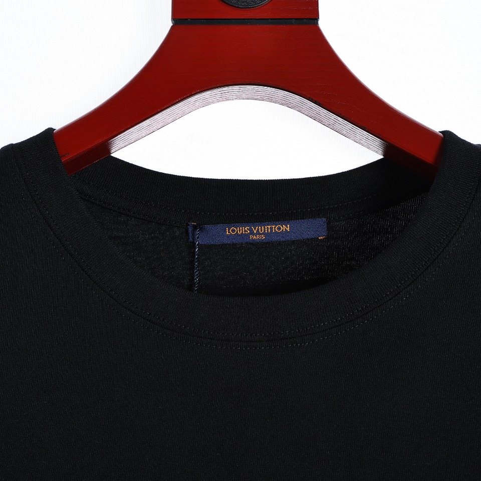 YESKICKS Louis Vuitton Block Letter Print T-Shirt For Unisex Black And White - Image 2