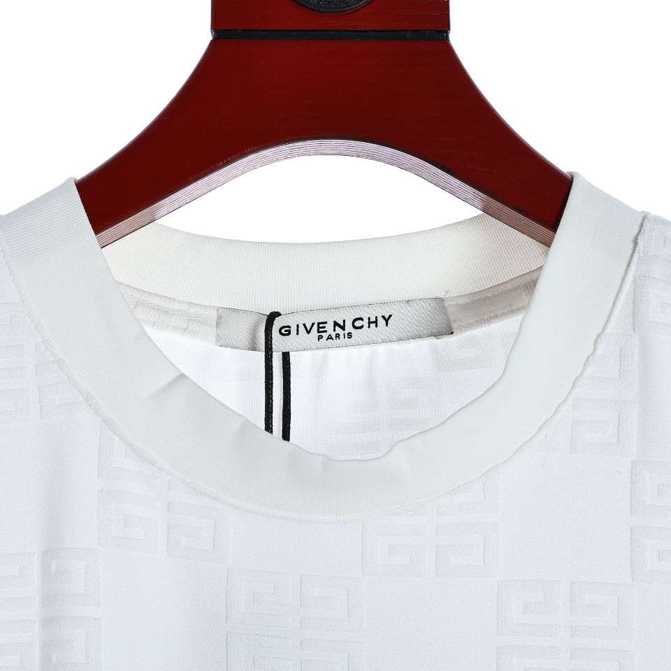 YESKICKS Givenchy Monogram Printed Jacquard Logo T-Shirt For Unisex Black And White - Image 2