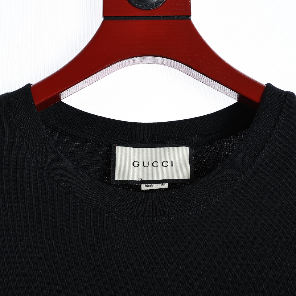 YESKICKS Gucci Coconut Tree Print T-Shirt For Unisex Black And Apricot - Image 2