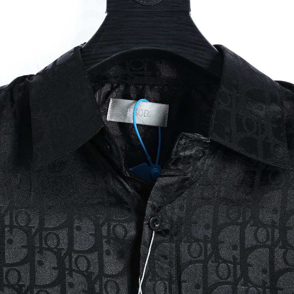 YESKICKS Dior Silk Openwork Jacquard Old Flower Long-Sleeved Shirt For Unisex - Image 2