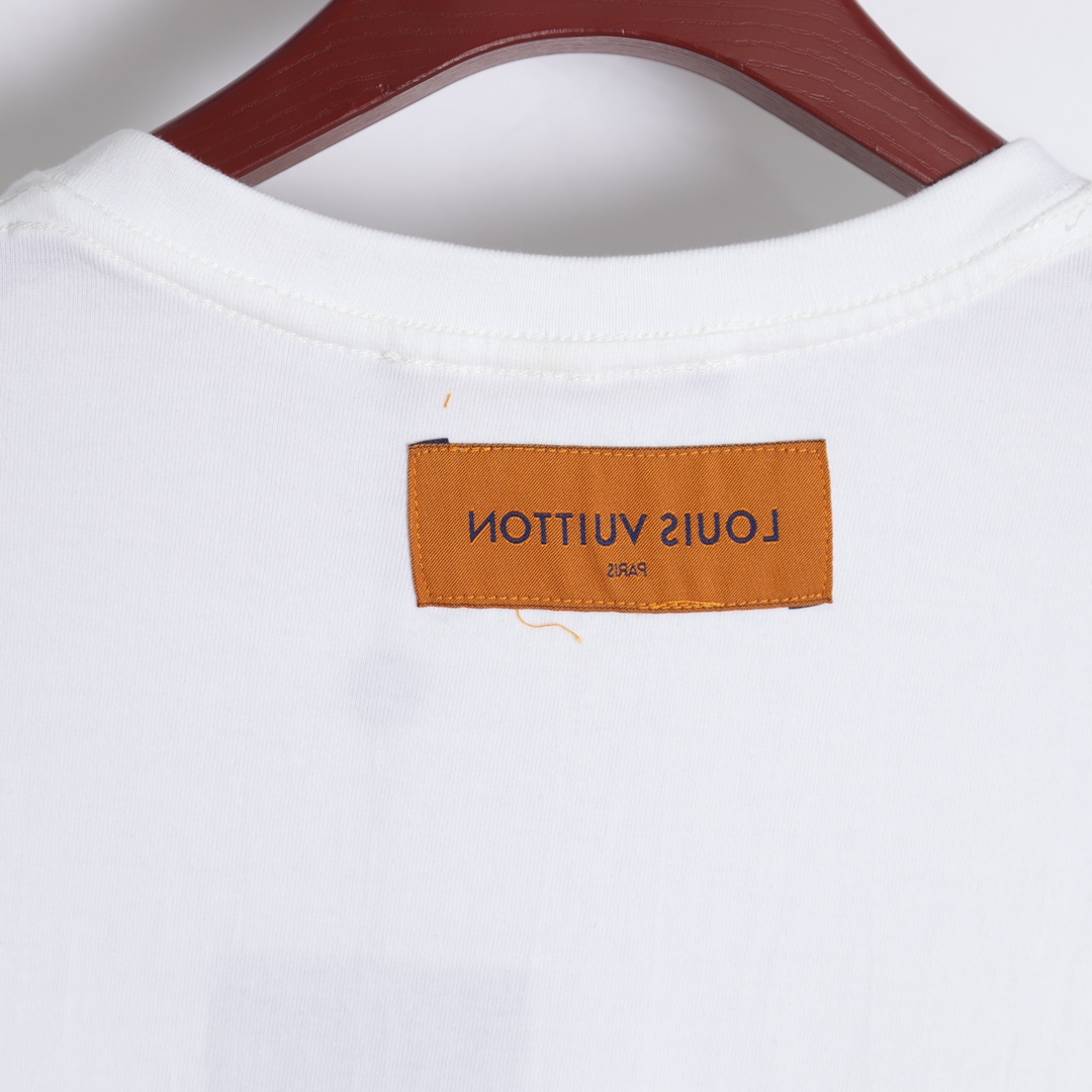 YESKICKS Louis Vuitton Sunflower Letter Print T-Shirt For Unisex Black And White - Image 2