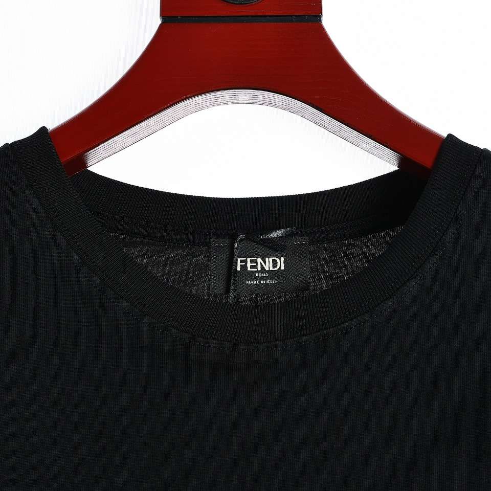 YESKICKS Fendi Pikachu Print T-Shirt For Unisex Black And White - Image 2