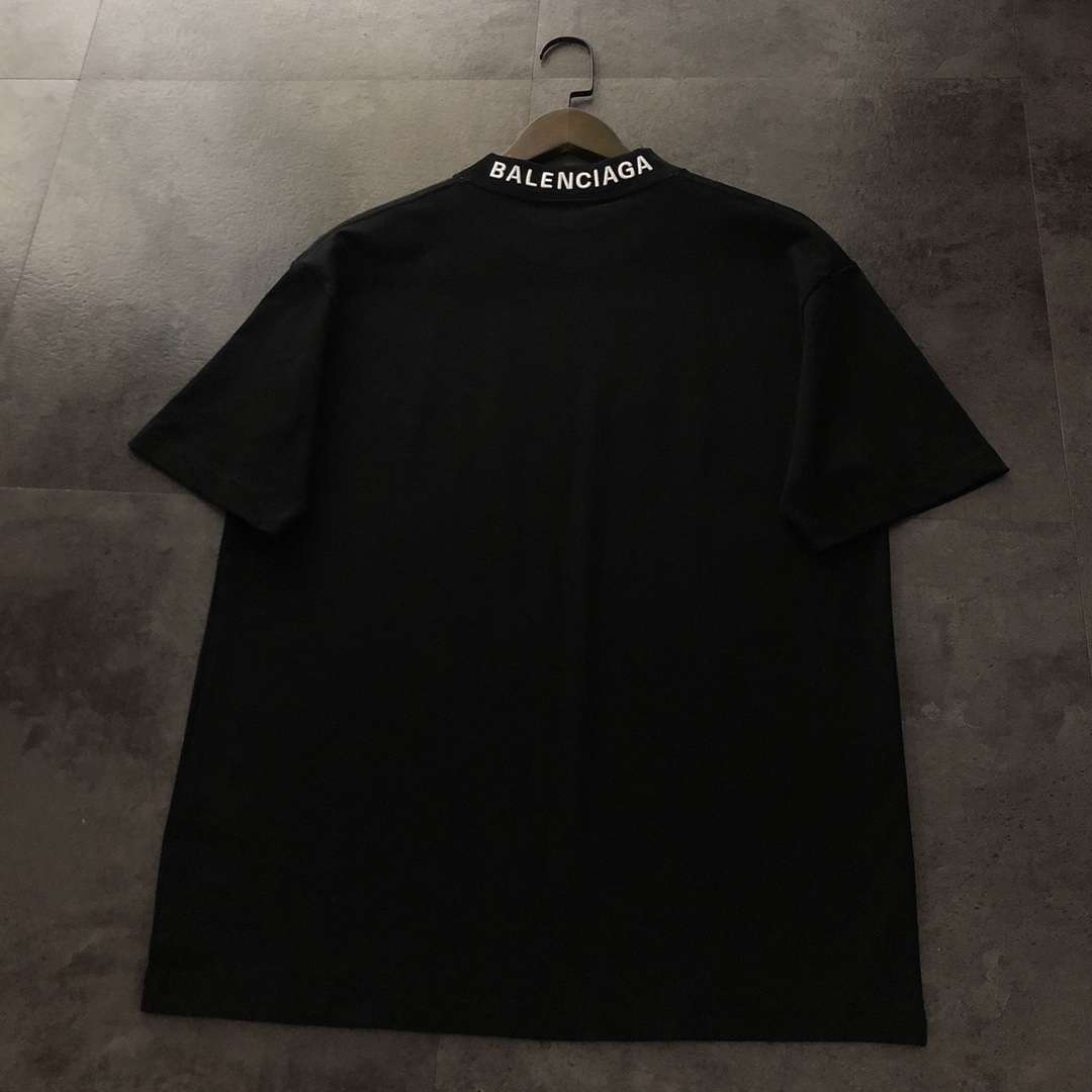 YESKICKS Balenciaga Print T-shirt for Unisex Black and White - Image 2