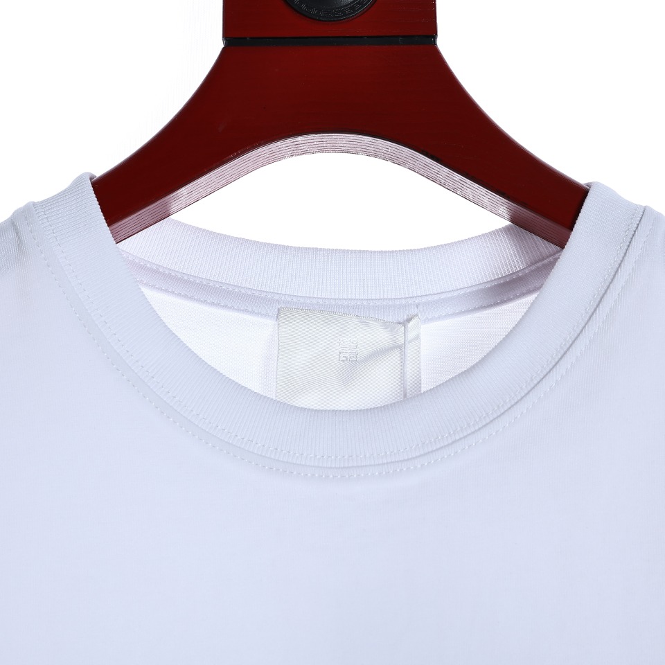 YESKICKS Givenchy Rainbow Logo Foam Printed T-Shirt For Unisex Black And White - Image 2