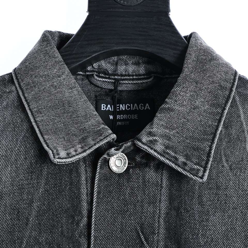 YESKICKS Balenciaga Melted Smiley Washed and Aged Denim Jacket For Unisex - Image 2