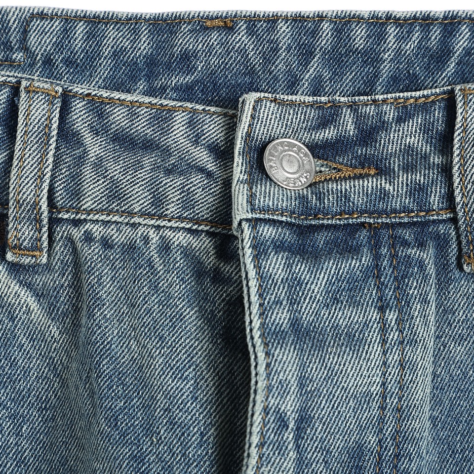 YESKICKS Balenciaga x Adidas Washed Jeans For Unisex Black And White - Image 2