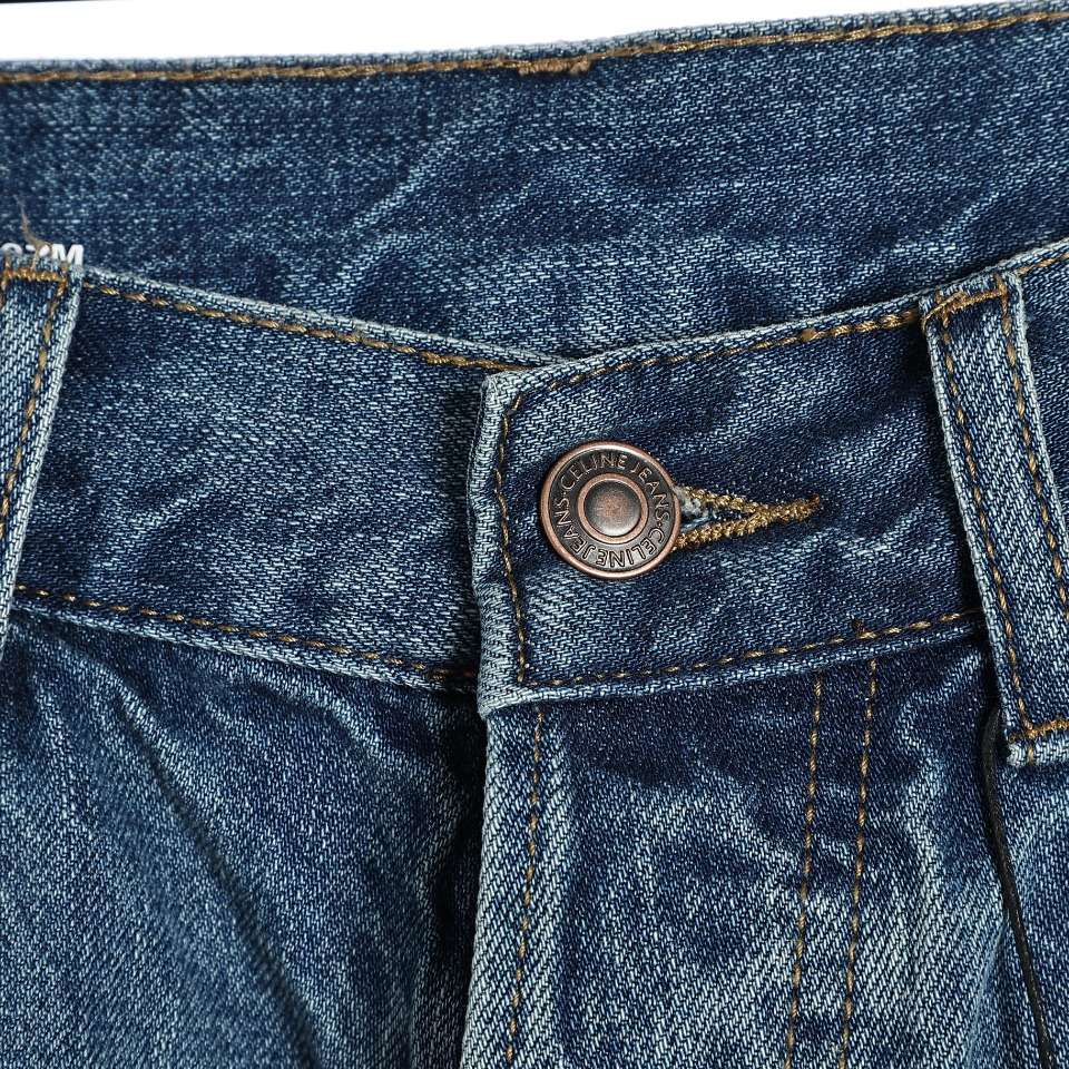 YESKICKS Celine Washed And Slashed Denim Jeans For Unisex - Image 2