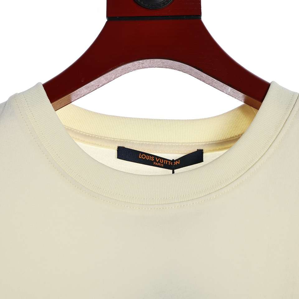 YESKICKS Louis Vuitton Hammer Tools Graphic Letter T-Shirt For Unisex Black And Apricot - Image 2