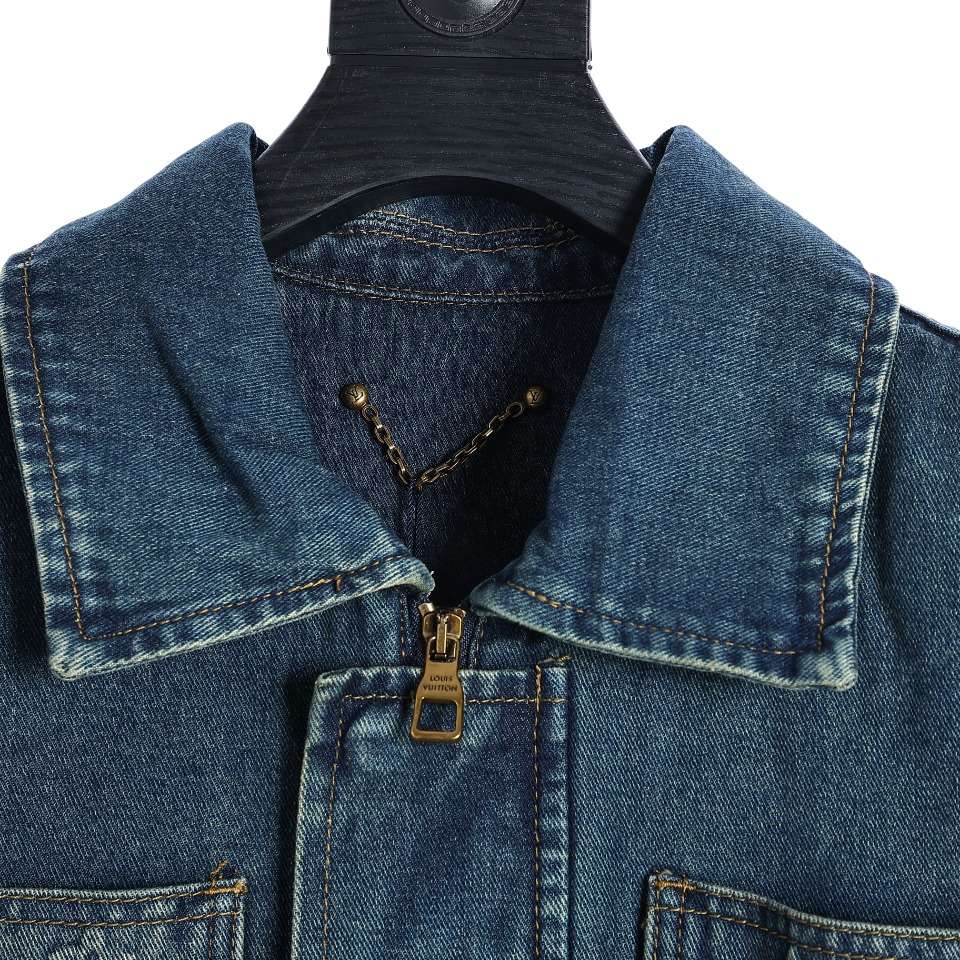 YESKICKS Louis Vuitton Embossed Denim Jacket For Unisex - Image 2