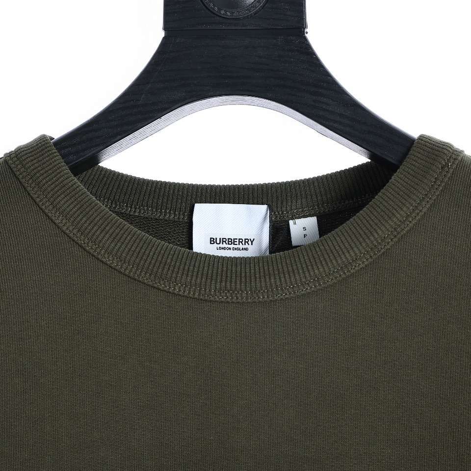YESKICKS Burberry Oak Leaf Olive Branch Emblem Embroidered Crew Neck Sweatshirt For Unisex - Image 2