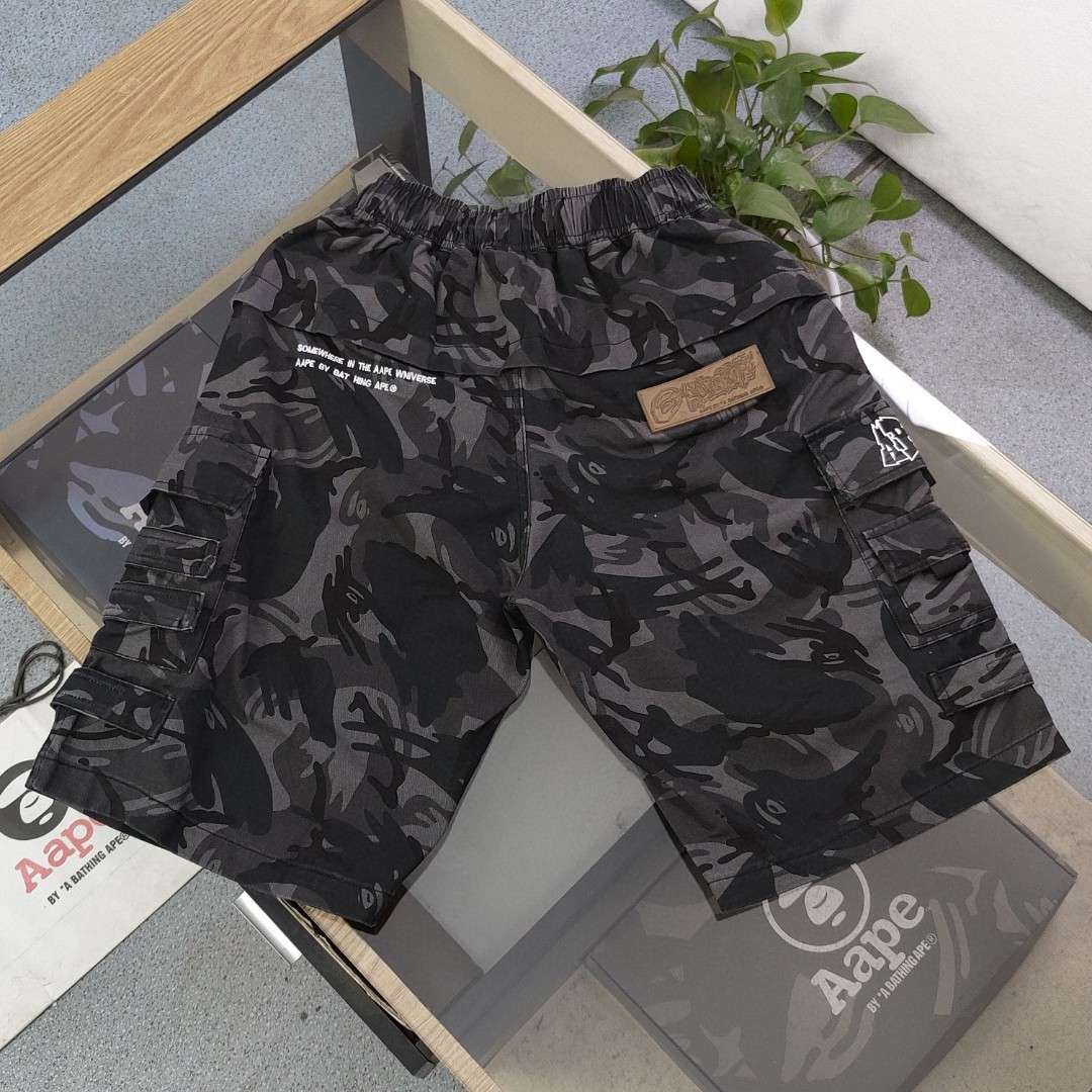YESKICKS Bape Street Style Short Pant for Unisex Black And Camouflage - Image 2