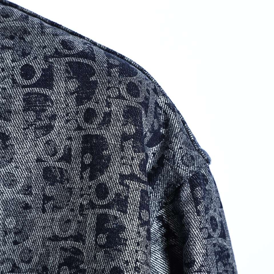 YESKICKS Dior Monogram Street Style Denim Jacket Coat for Unisex - Image 3