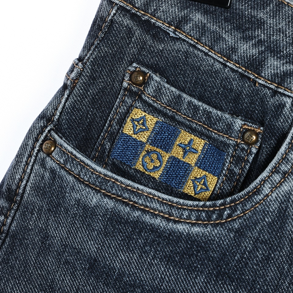 YESKICKS Louis Vuitton Street Style Printed Pockets Jeans For Unisex - Image 3