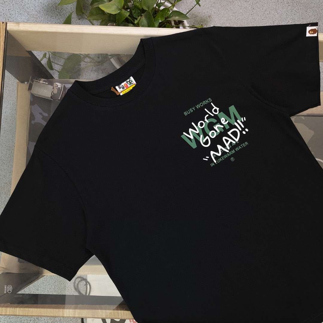 YESKICKS Bape Letter Camouflage Color Print T-Shirt for Unisex Black And White - Image 3