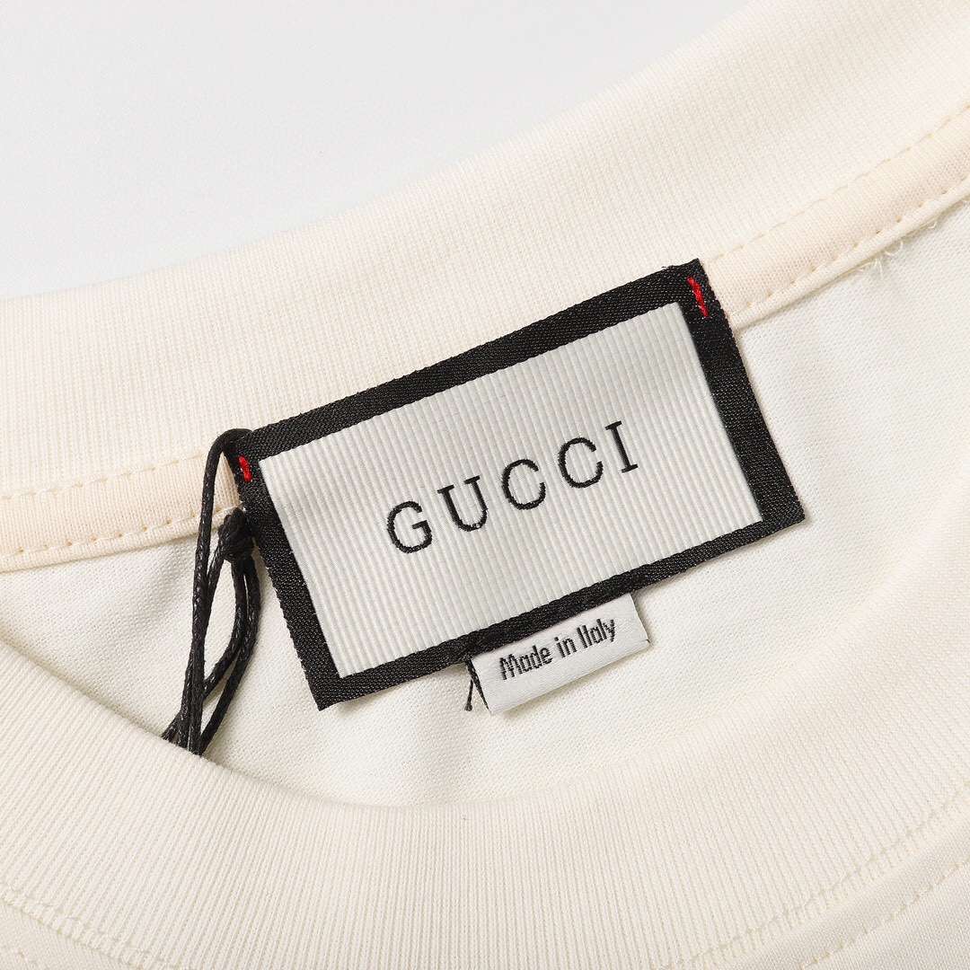 YESKICKS Gucci Logo Casual Style T-shirt for Unisex Apricot - Image 9