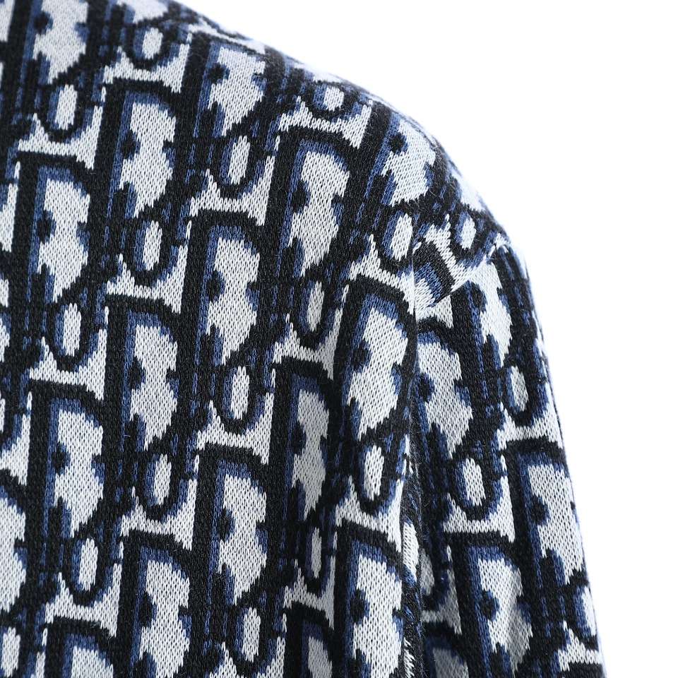 YESKICKS Dior Monogram Print Jacquard Shirt For Unisex Black And Green - Image 3