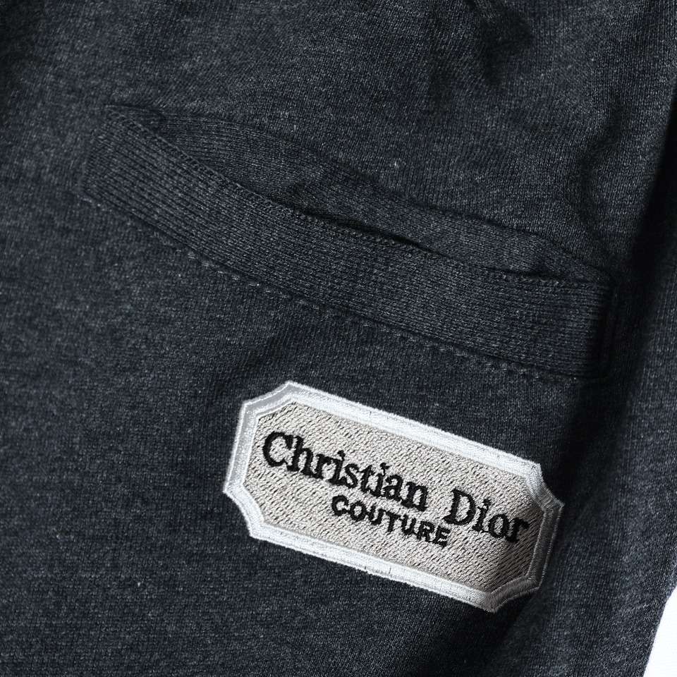 YESKICKS Dior Terry Cotton Casual Sweatpants For Unisex Deep Gray - Image 3