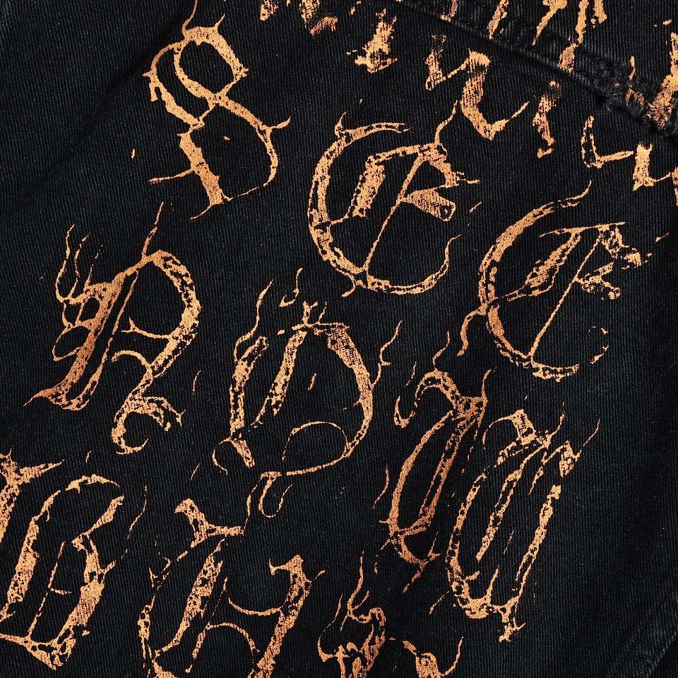 YESKICKS Balenciaga Mud Dyed Sanskrit Destroyed Denim Jacket For Unisex - Image 3