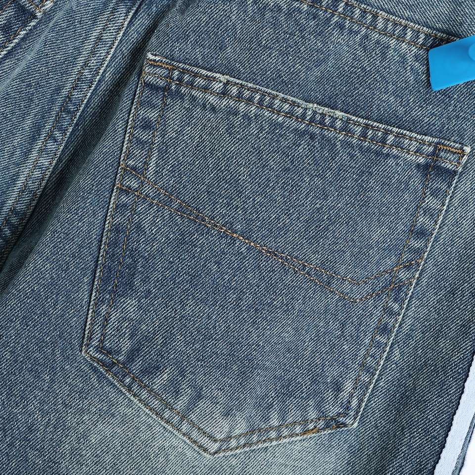 YESKICKS Balenciaga x Adidas Washed Jeans For Unisex Black And White - Image 3