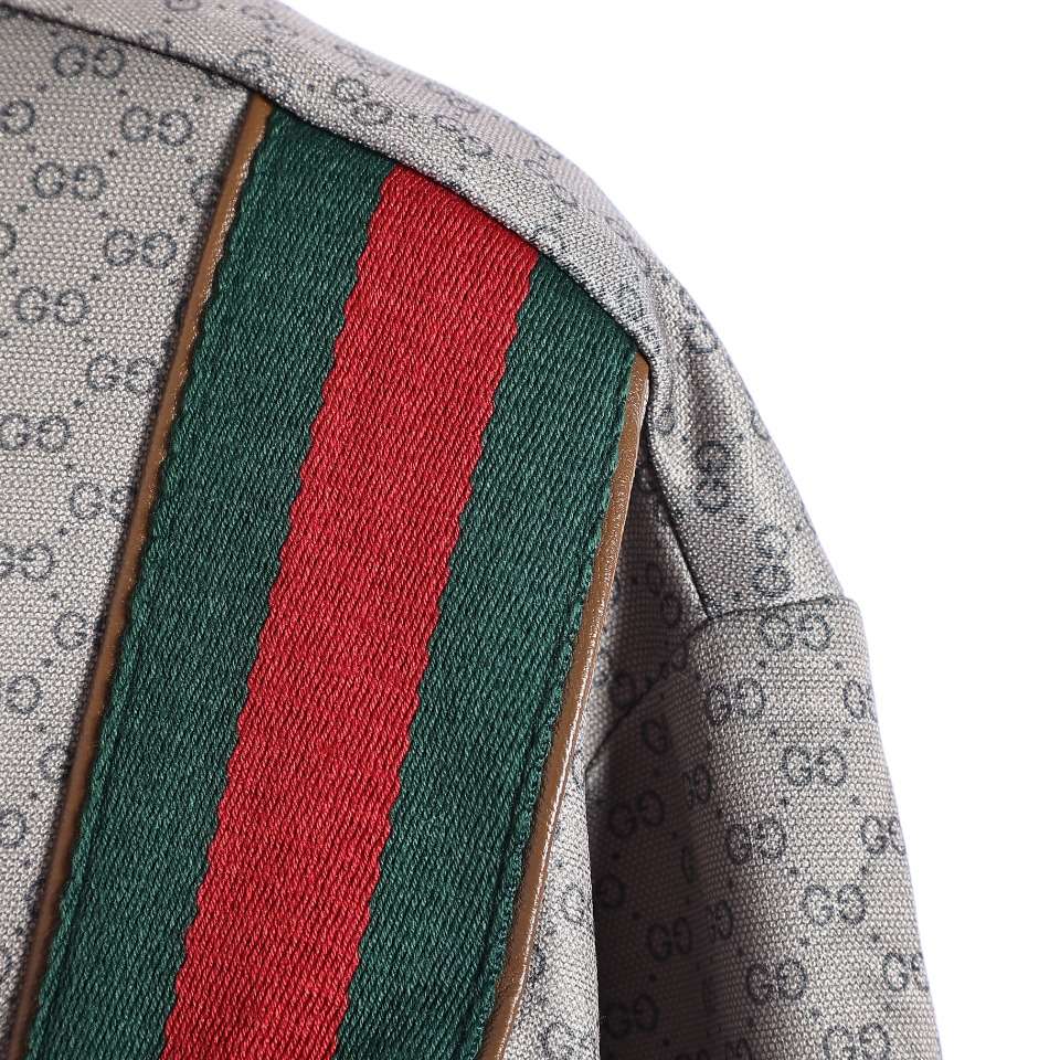 YESKICKS Gucci Monogram Half-Zip GG Full Print Webbing Jacket For Unisex - Image 3