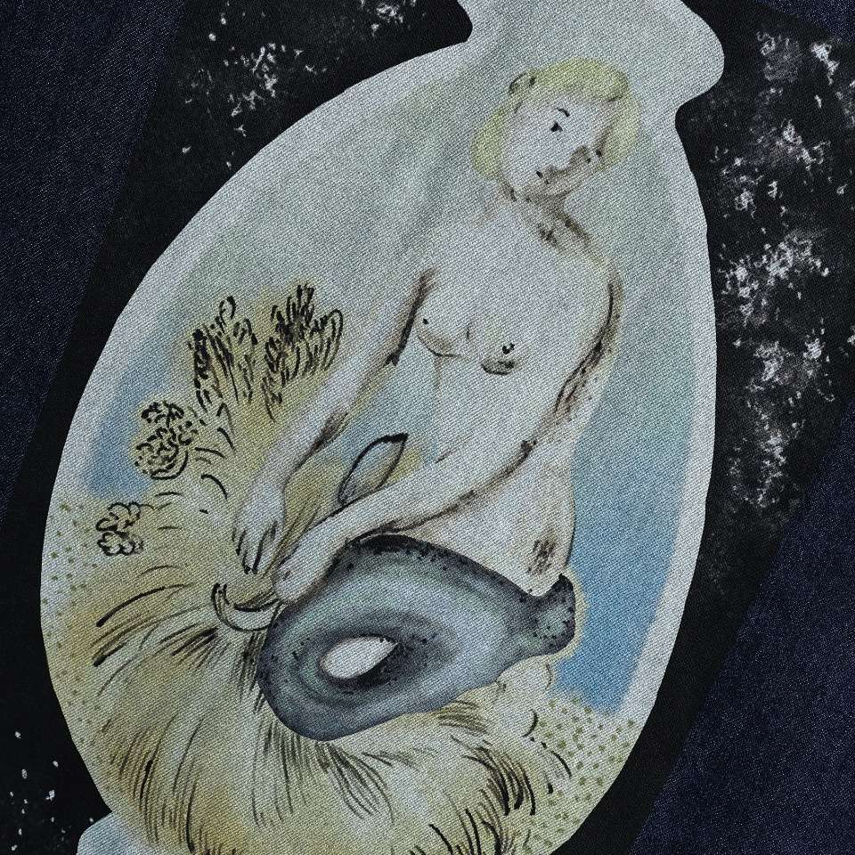 YESKICKS Dior Oil Painting Girl Tannin Denim Jacket For Unisex - Image 3