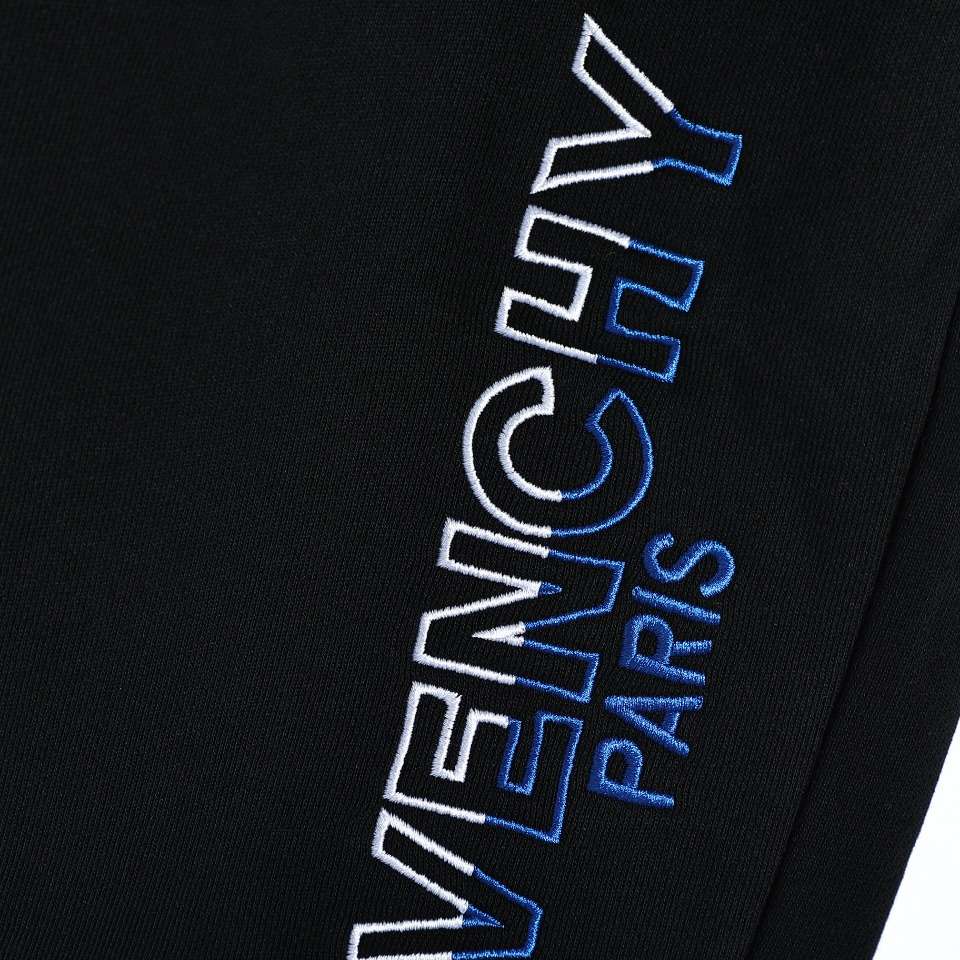 YESKICKS Givenchy Colorblocked Logo Embroidered Shorts Pants For Unisex Black And Apricot - Image 3