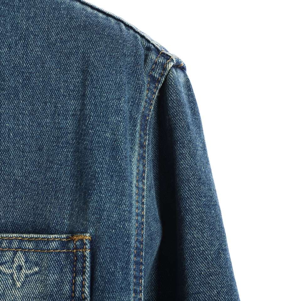 YESKICKS Louis Vuitton Embossed Denim Jacket For Unisex - Image 3