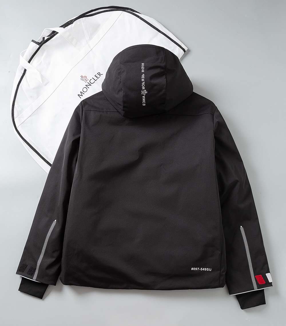 YESKICKS Moncler 23FW Grenoble Press Gel Hooded Ski Down Jacket For Unisex Black And Navy Blue - Image 3