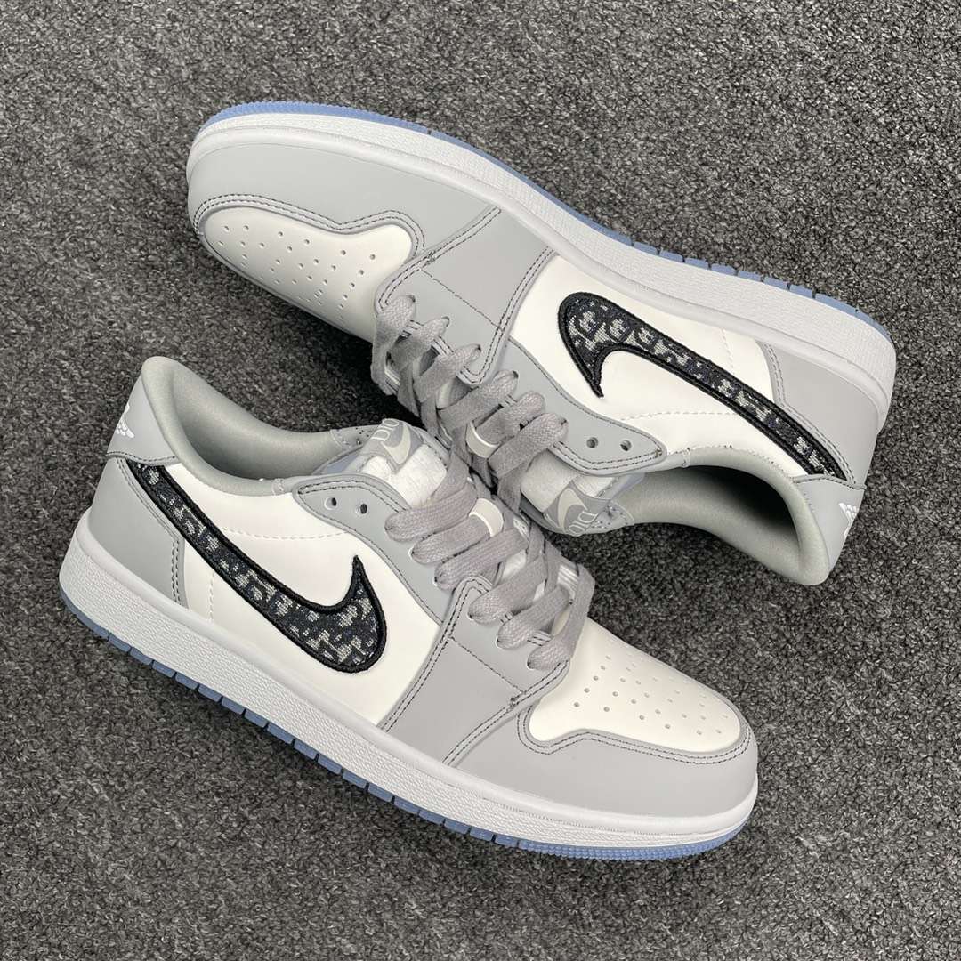 Air Jordan 1 Retro Low Top Dior CN8608 002 Replica Sneaker - Image 4