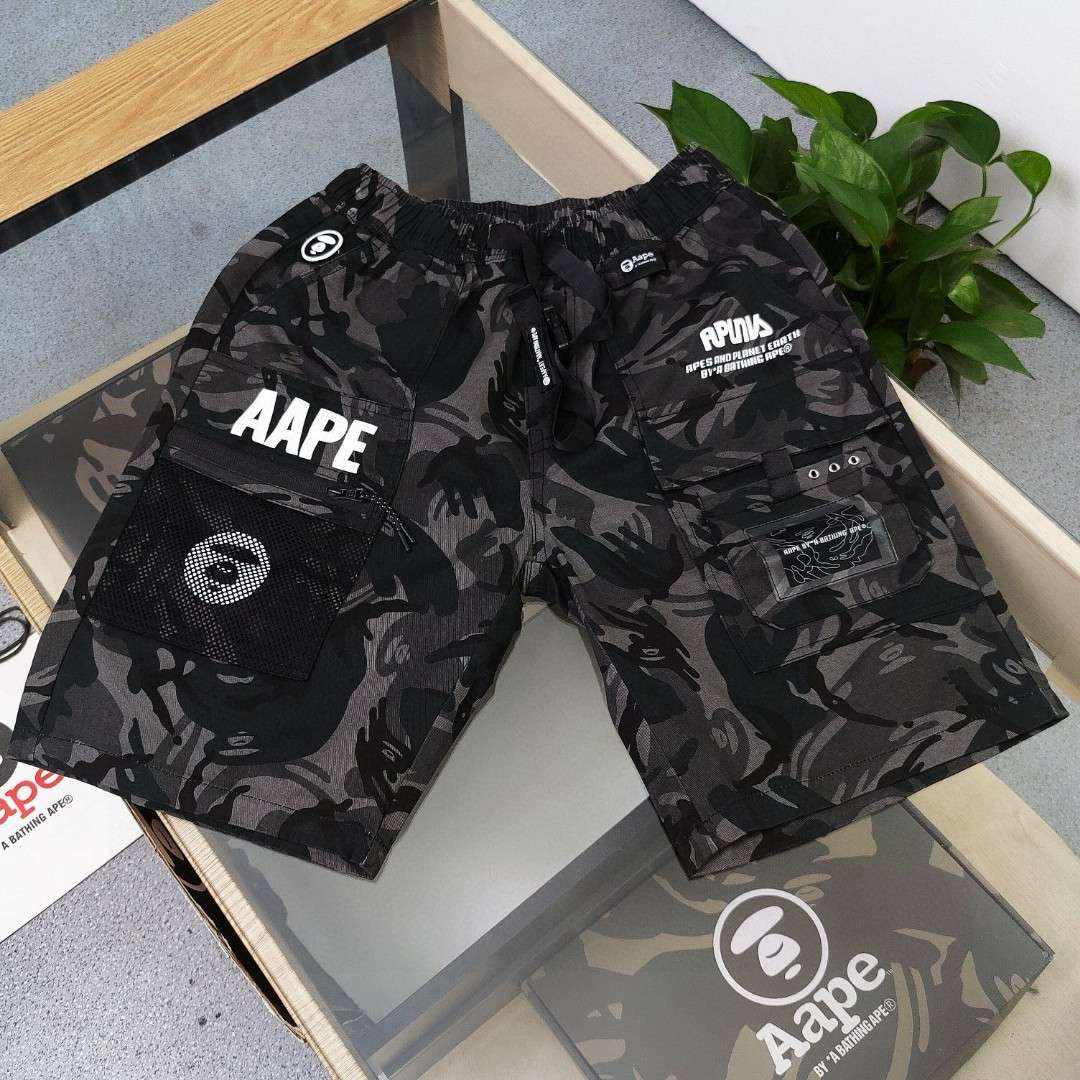 YESKICKS Bape Street Style Short Pant for Unisex Black And Camouflage - Image 3