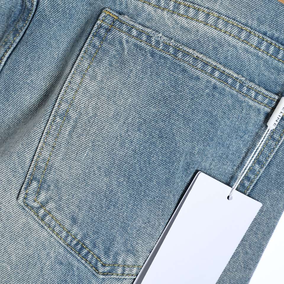 YESKICKS Celine Street Style Long Ripped Jeans for Unisex - Image 4