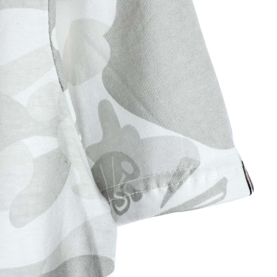 YESKICKS Bape Black And Gray Color Clash Cartoon Print T-Shirt for Unisex - Image 4