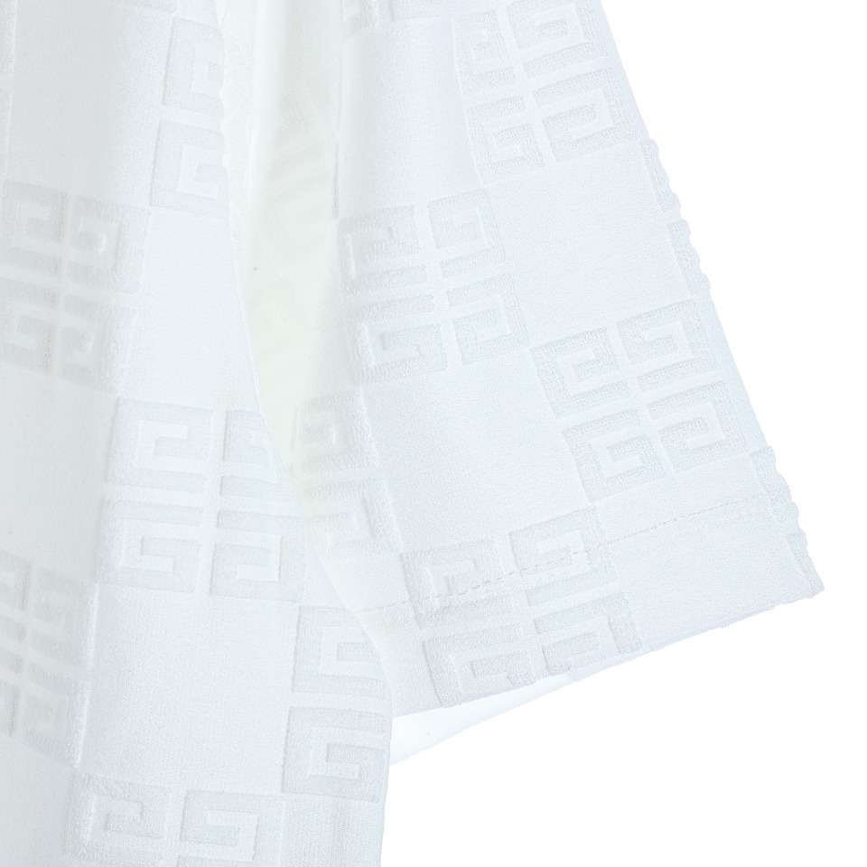 YESKICKS Givenchy Monogram Printed Jacquard Logo T-Shirt For Unisex Black And White - Image 4