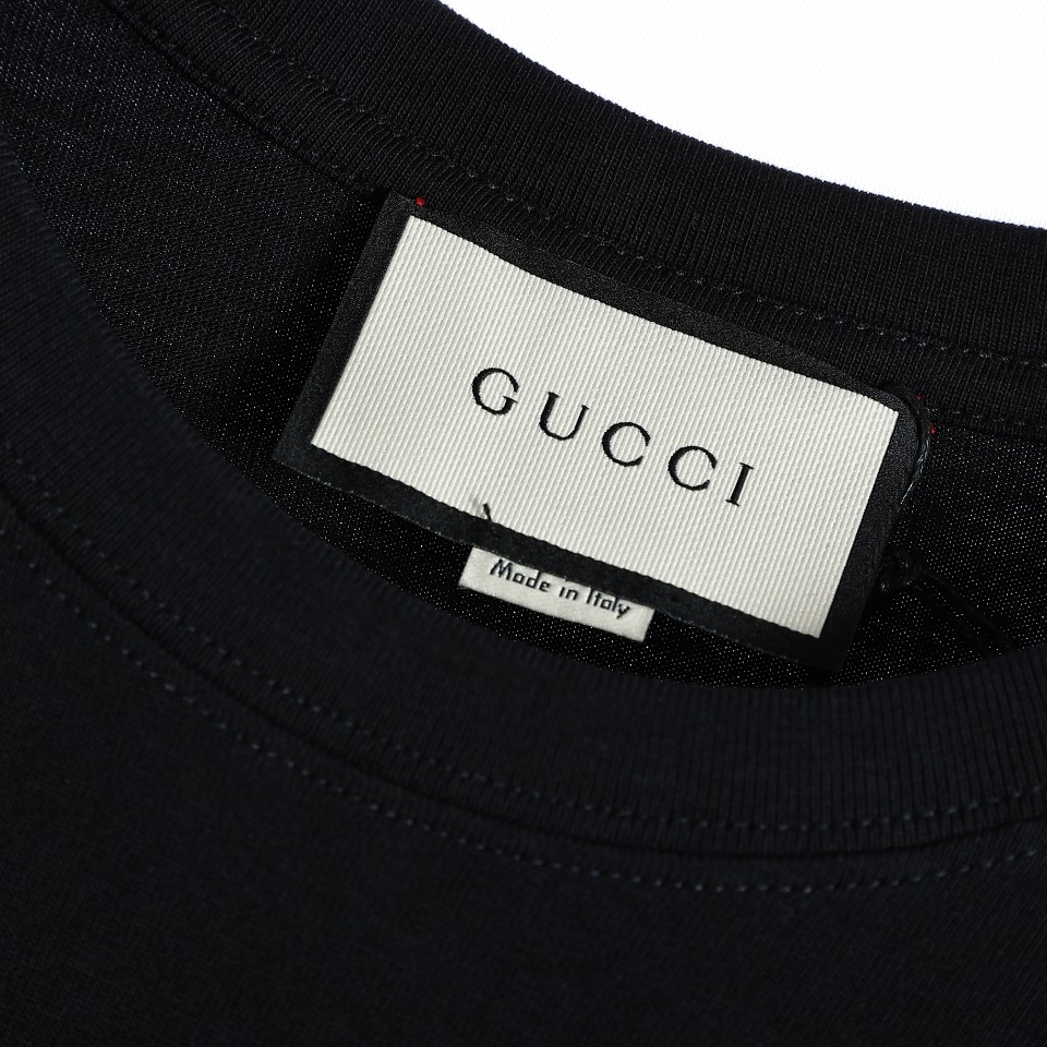 YESKICKS Gucci Coconut Tree Print T-Shirt For Unisex Black And Apricot - Image 4