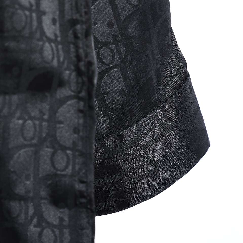 YESKICKS Dior Silk Openwork Jacquard Old Flower Long-Sleeved Shirt For Unisex - Image 4